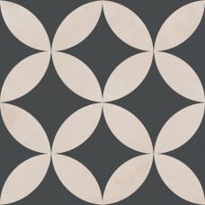 33X33 FRESCO FLOWER BLACK BLUE